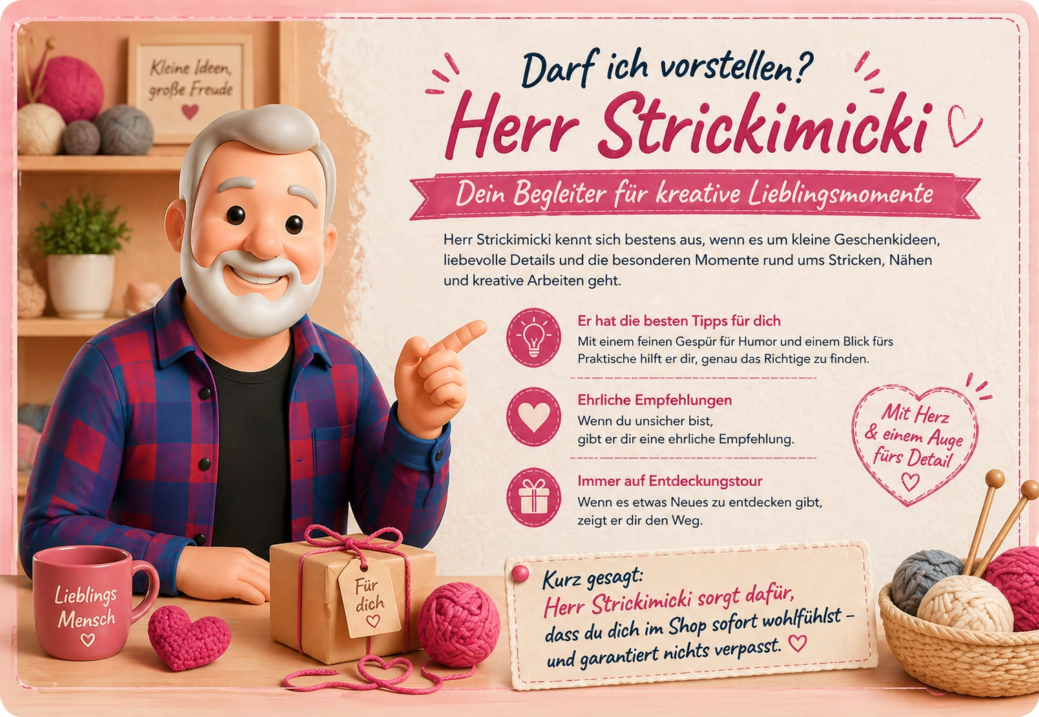 Darf ich vorstellen: Herr Strickimicki – dein persönlicher Begleiter durch die Welt von strickimicki.